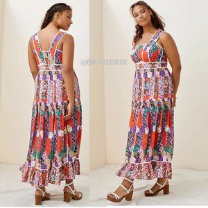 Anthropologie Square Neck floral Maxi Dress